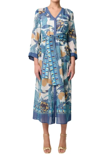 ONCE WAS Dresses-KIMONA COAT DRESS TUKANO