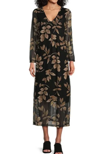 MADE IN ITALY Dresses|Winter Style-KNIT BRANCH DRESS BLACK