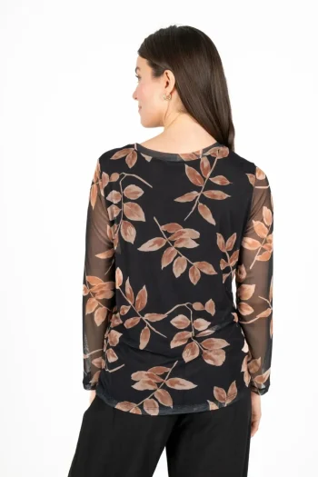 MADE IN ITALY Tops|Winter Style-KNIT BRANCH TOP BLACK