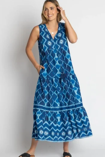 LULA LIFE Dresses-KUMO MAXI OCEAN