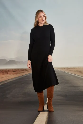VERGE Dresses|Winter Style-LENNOX DRESS BLACK
