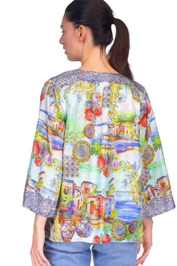 JOHNNY WAS Blouses-LEPIN FLOWY BLOUSE MULTI
