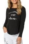 THREADZ T Shirts-LES COPINES L/S TEE BLACK