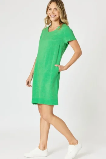GORDON SMITH Dresses|Weekend Edit-LINO STITCH DRESS GREEN