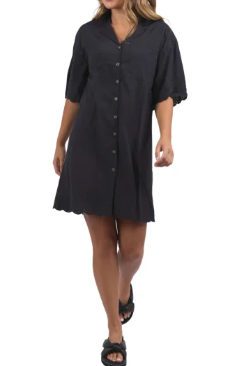 FOXWOOD Dresses-MADELEINE SHIRT DRESS BLACK