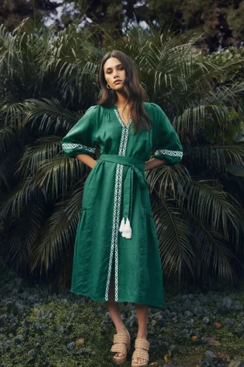 LOOBIES STORY Dresses-MAYA MIDI DRESS PALM