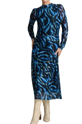 POM Dresses|Winter Style-MESH DRESS BLUE