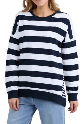 ELM Tracksuits|Track Tops-MILL CREW NAVY-WHITE