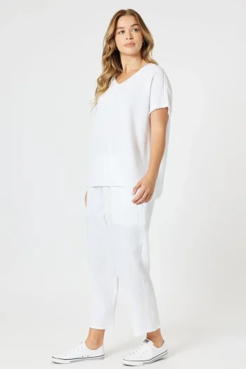 THREADZ Tops|Travel Essentials-MILLS BYRON TOP WHITE