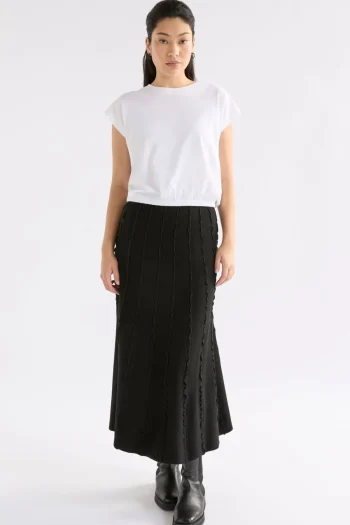 ELK Skirts|Winter Style-MUSSE KNIT SKIRT BLACK