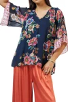 LOOBIES STORY Blouses-MYSTIC ROSE BLOUSE INDIGO