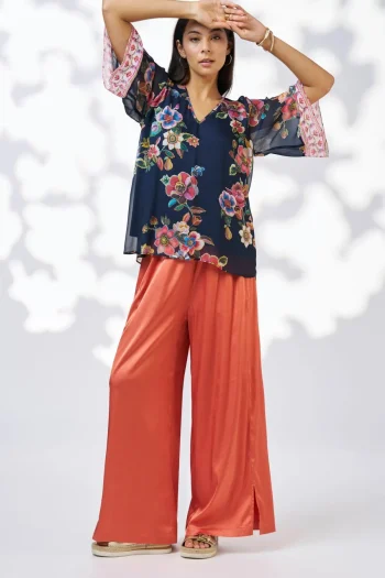 LOOBIES STORY Blouses-MYSTIC ROSE BLOUSE INDIGO