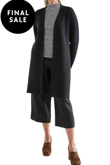 ELK Cardigans-NEIU OTTOMAN CARDIGAN BLACK