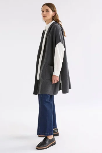 ELK Jumpers|Jackets-NEUWT HOODED PONCHO CHARCOAL