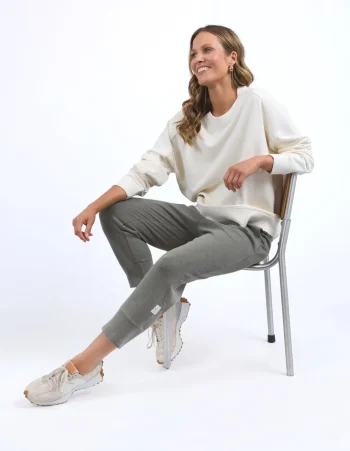 ELM Tracksuits|Track Tops-NINA FLEECE CREW PEARL