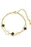 SUSAN ROSE Jewellery|Gift Guide-OPEN CLOVER BRACELET BLACK