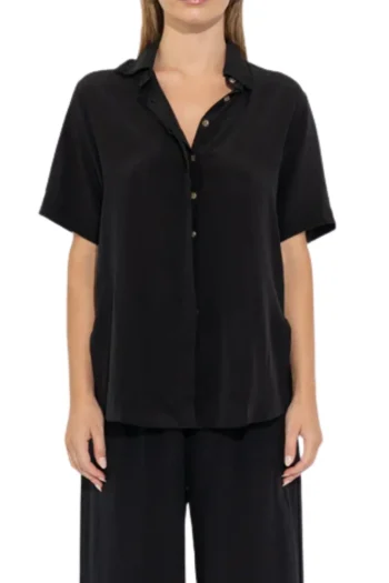 SARA FOX Shirts-PALOMA SHORT SLEEVE SHIRT BLACK