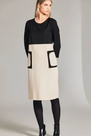 PERUZZI Dresses-PATCH POCKET DRESS SAND