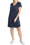 ELM Dresses-PIMA VEE DRESS NAVY