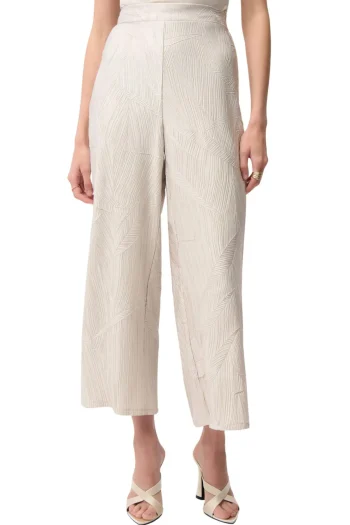 JOSEPH RIBKOFF Pants-PLEATED SATIN PULL ON CULOTTE MOONSTONE