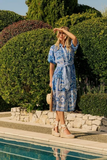 LANIA Dresses-PORTO DRESS BLUE