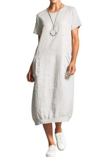 PERUZZI Dresses-RAISED POCKET DRESS SILVER