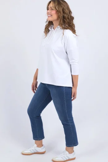 ELM Jumpers-RHEA HOODIE WHITE