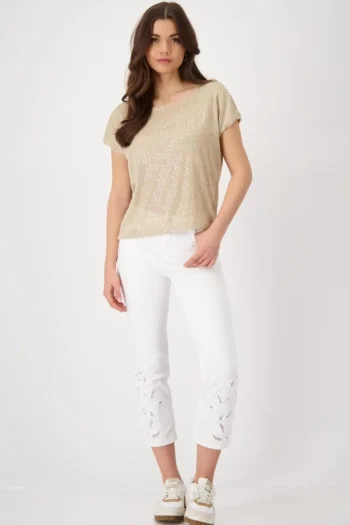 MONARI Tops|Weekend Edit-SEQUIN TEE CAMEL