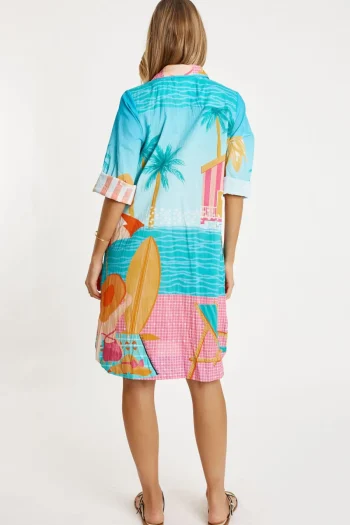 LULA LIFE Dresses-SERAPHINA SHIRTMAKER MIST