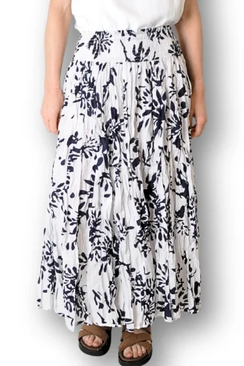 DRESS ADDICT Skirts-SHIRRED WAIST MAXI SKIRT