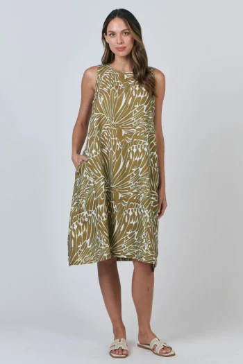 NATURALS BY O AND J Dresses-S/LESS MIDI DRESS MUSTARD