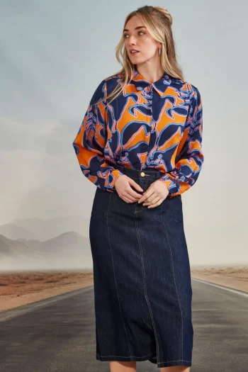 VERGE Skirts|Winter Style-STEVIE SKIRT DARK-DENIM