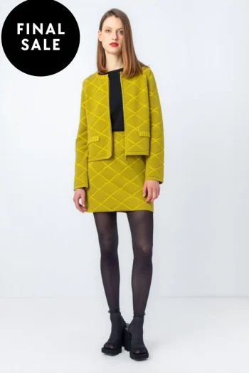 IVKO Jackets-STRUCTURE PATTERN JACKET MUSTARD