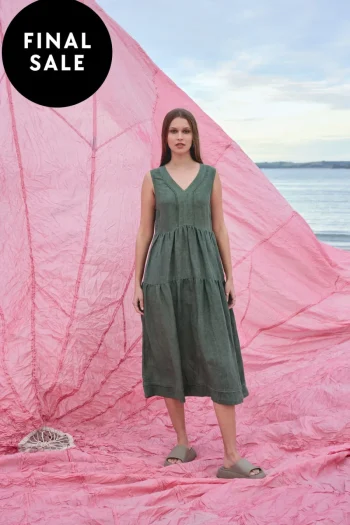 MADLY SWEETLY Dresses-SUNSHINE MIDI DRESS KHAKI