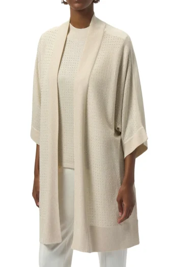 JOSEPH RIBKOFF Jackets-SWEATER KNIT COVER-UP BIRCH