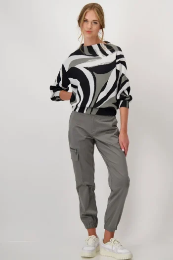 MONARI Tops-3/4 SLEEVE KNIT SWIRL