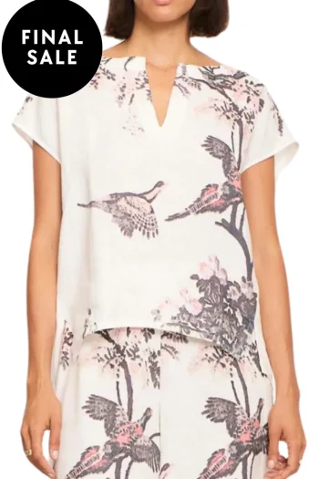 POL CLOTHING Tops-TAMBIE RAMIE TOP PRINT