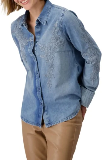 MONARI Shirts|Weekend Edit-TENCIL LACE SHIRT JEANS