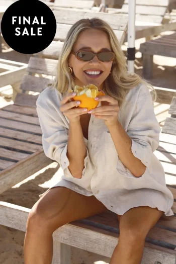 SARA FOX Dresses-TERRE SHIRT DRESS OYSTER