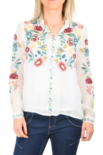 JOHNNY WAS Blouses-TIFFANY BLOUSE WHITE