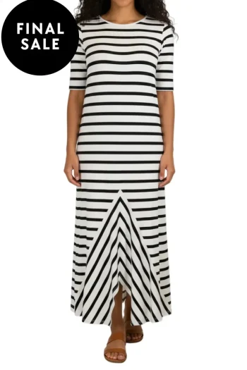 MELA PURDIE Dresses-TRAPEZE DRESS WHITE-BLACK