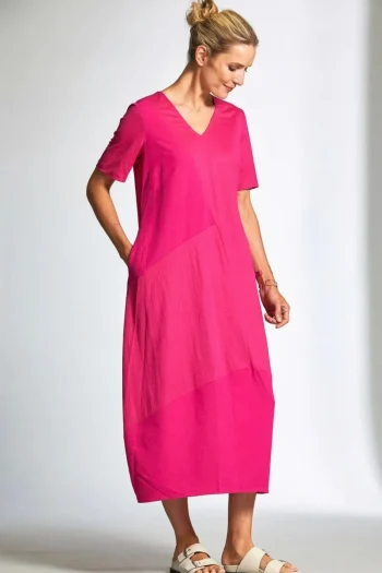 PERUZZI Dresses-TWO TONE DRESS FUSCHIA