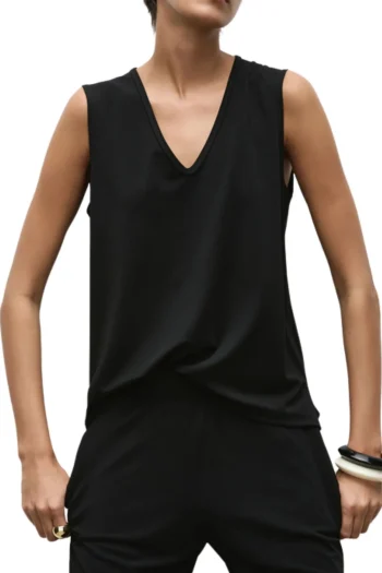 MELA PURDIE Tops-V TANK BLACK