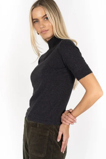 HUMIDITY Tops|Winter Style-VERA TOP CHARCOAL