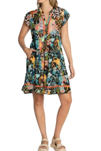 LULA LIFE Dresses-YARA TIERED DRESS BLACK