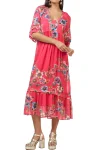 LOOBIES STORY Dresses-ZINNIA MIDI DRESS ROUGE