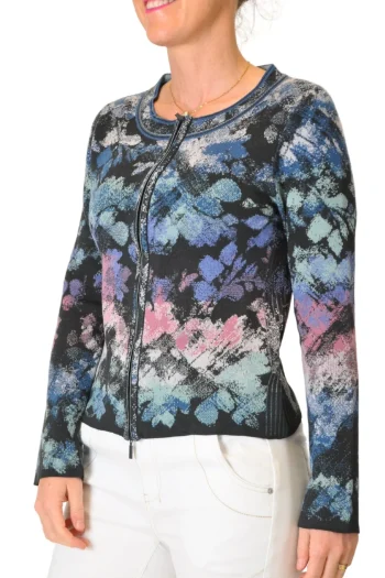 IVKO Cardigans|Winter Style-ZIP CARDIGAN BLUE