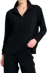 MELA PURDIE Jumpers|Winter Style-ZIP FRONT SWEATER BLACK